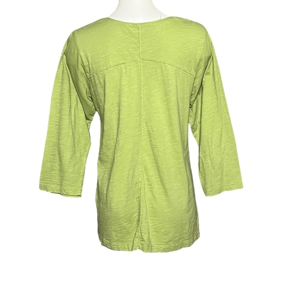 Habitat Clothes To Live In Size Large Tunic Top V-Neck T-Shirt Green Knit Pocket - Picture 3 of 8